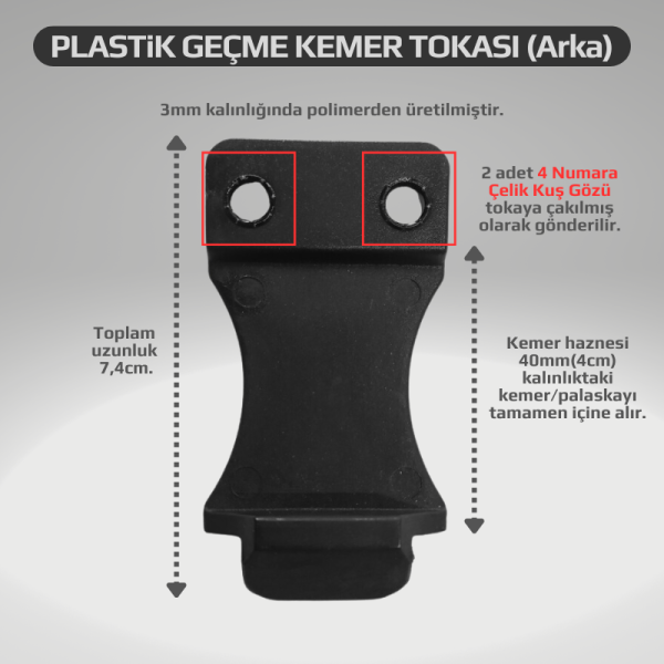 Plastik Geçme Kemer Tokası (100'lü paket)