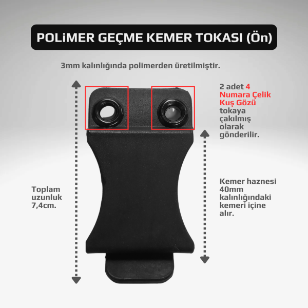 Polimer Geçme Kemer Tokası (100'lü paket)