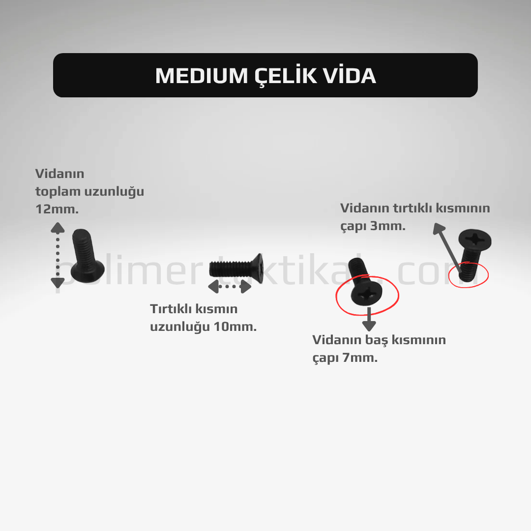 Medium Çelik Vida (20'li Paket)