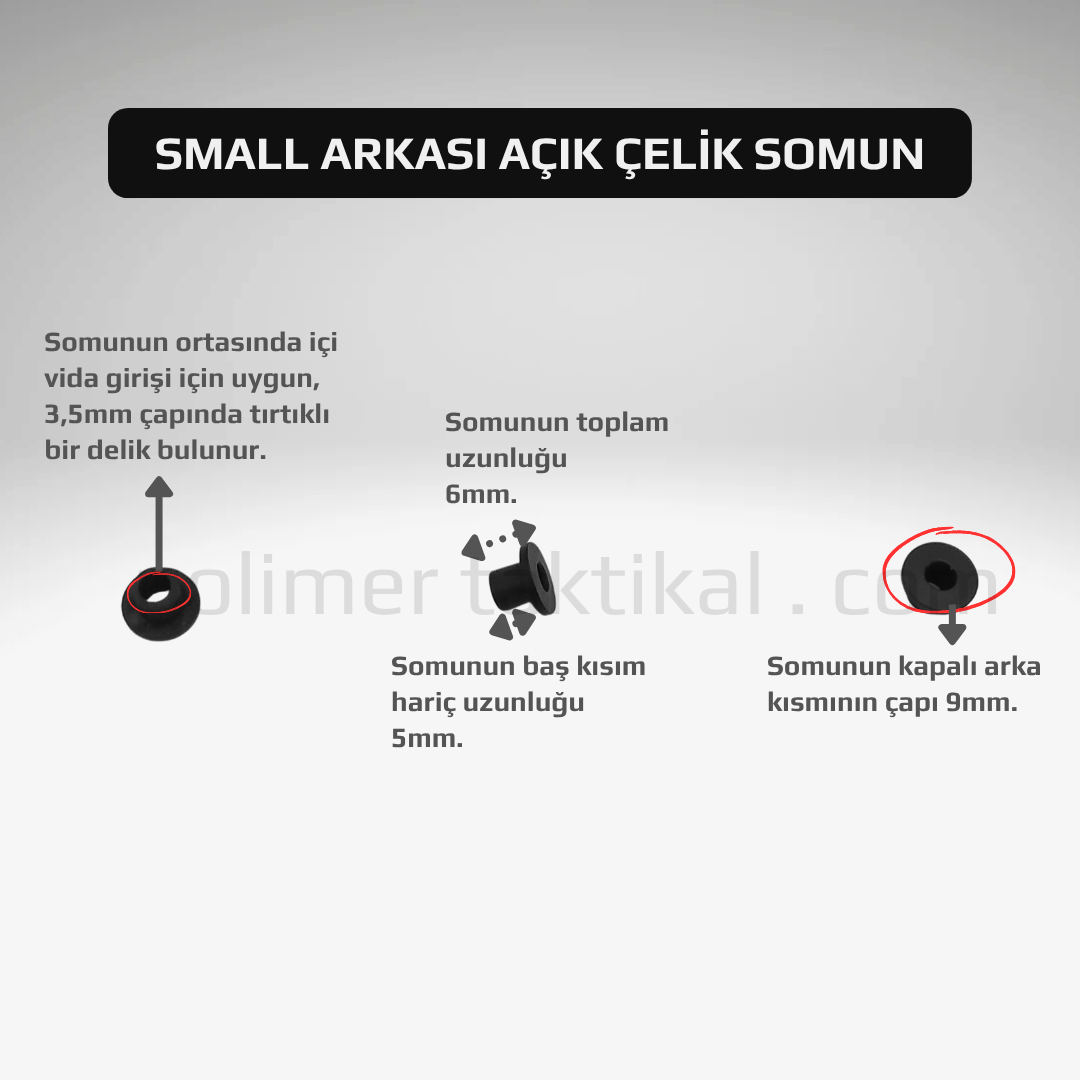 Small Arkası Açık Çelik Somun (20'li paket)