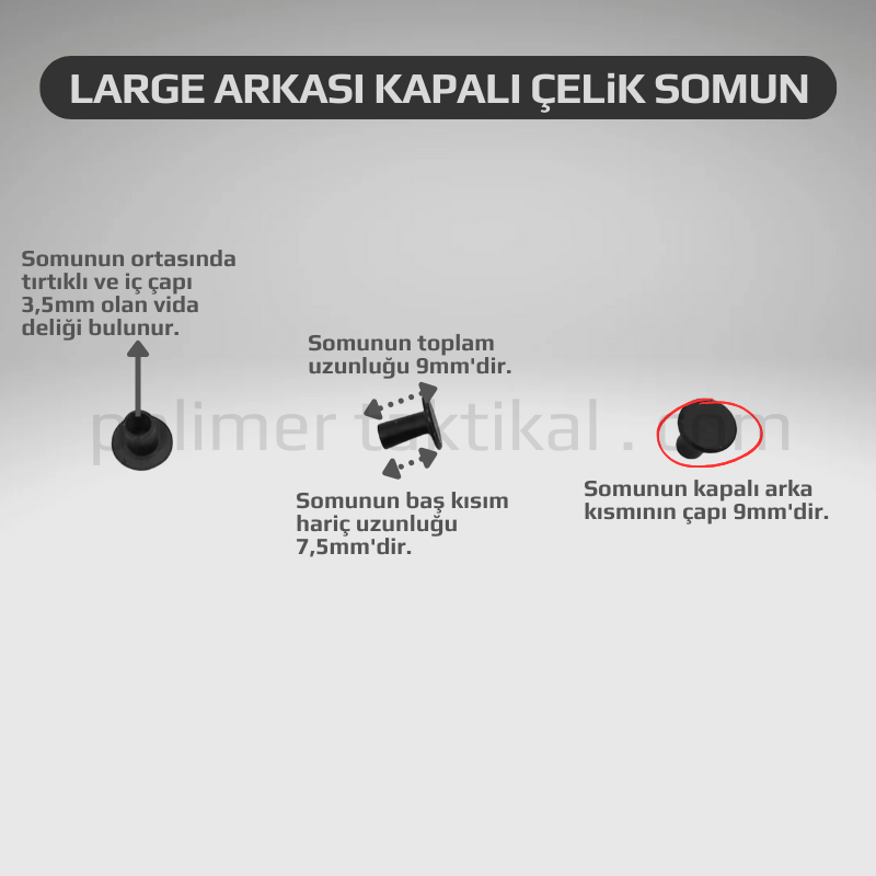 Large Arkası Kapalı Çelik Somun (20'li paket)