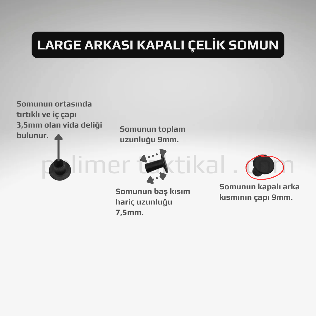 Large Arkası Kapalı Çelik Somun (20'li paket)