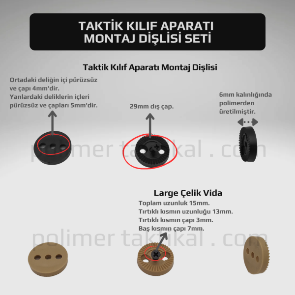 Taktikal Kılıf Aparatı Montaj Dişlisi