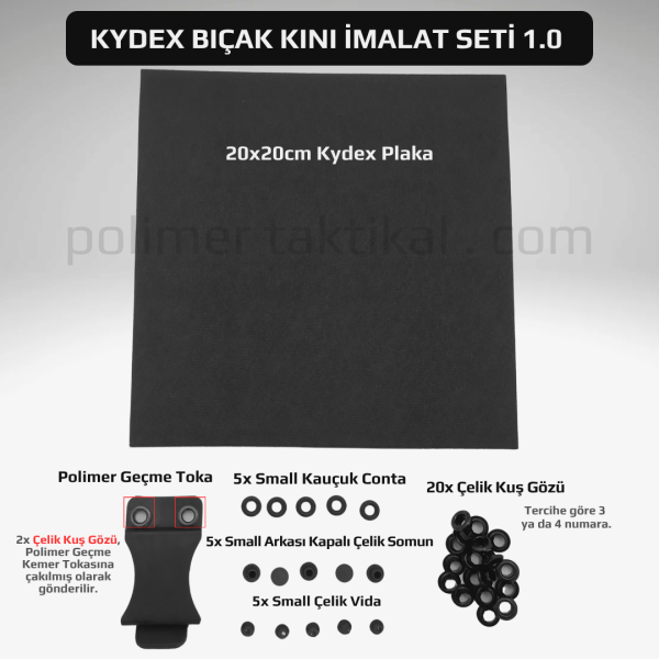 Kydex Bıçak Kını İmalat Seti 1 (Polimer Geçme Toka)
