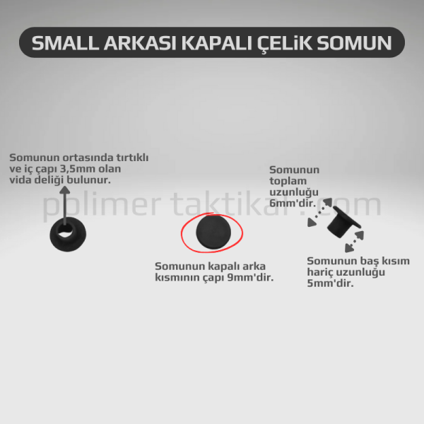 Small Arkası Kapalı Çelik Somun (20'li paket)