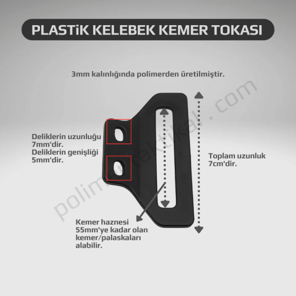 Plastik Kelebek Kemer Tokası(tekli)