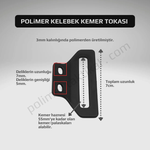 Polimer Kelebek Kemer Tokası(tekli)